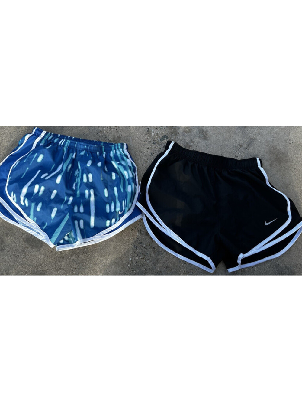 2 NIKE Tempo DRI FIT Running Shorts Built in Liner Teal Blue White Small Black